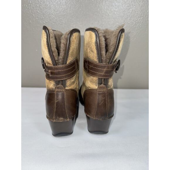 Dansko Harper Brown Oiled Leather Shearling Lined Calf Foldover Ankle Boots US 8 - Picture 4 of 12